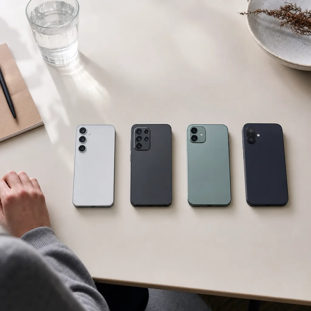 Flera mobiltelefoner redo att jämföras