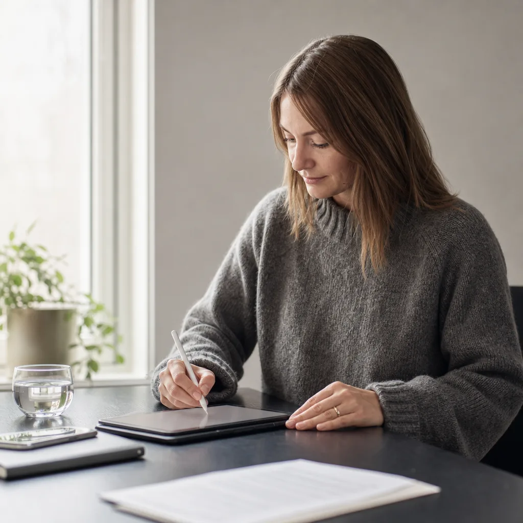 Person signerar ett avtal digitalt på en surfplatta